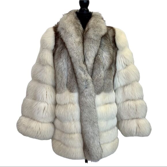 ROBERTO Cuore gorgeous luxurious Saga Fox Fur Coat Sz L - Picture 4 of 15